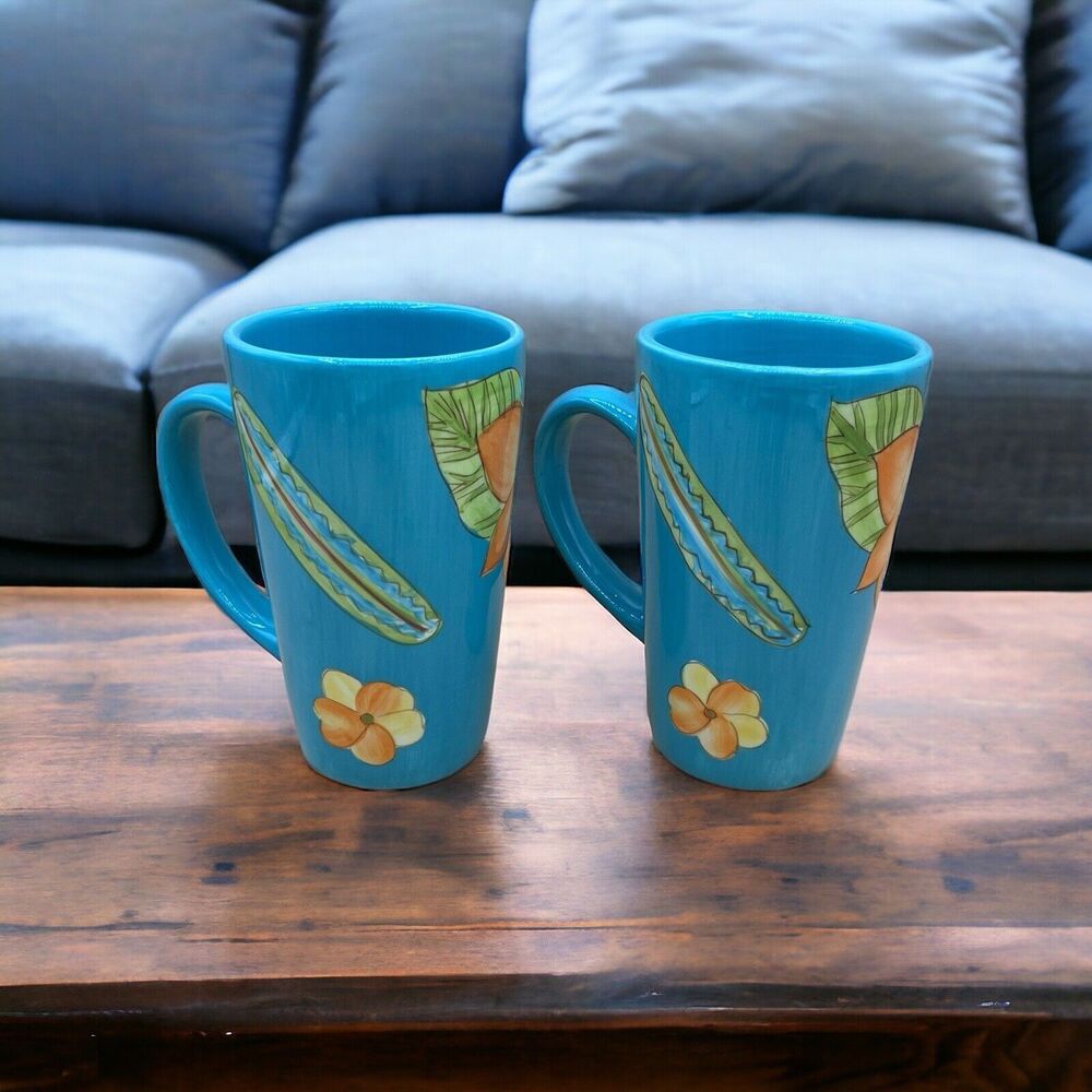 Noble Excellence "SUNSET GROVE" Tea/Coffee Cups *Pre-Owned* Lot Of 2‎